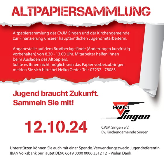 Altpapiersammlung Text ohne Termine